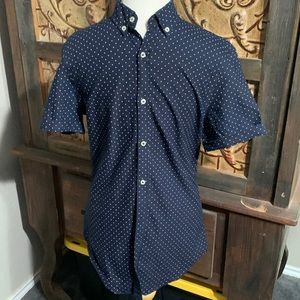 Zara for Men Blue Short Sleeve Casual Button Up (Size: S) Slim Fit